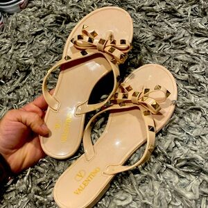 Valentino nude jelly gold studded sandals